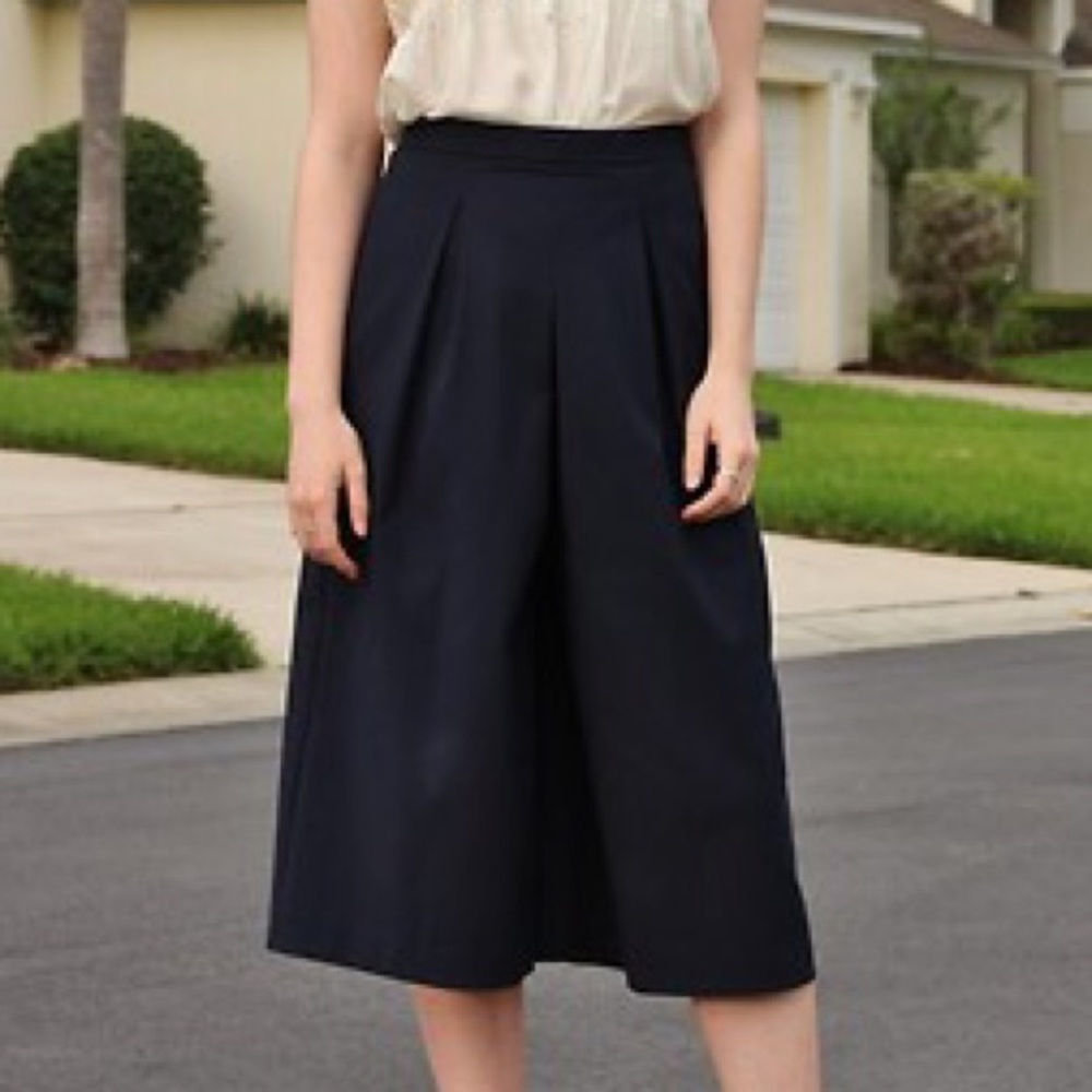 Navy culottes pants